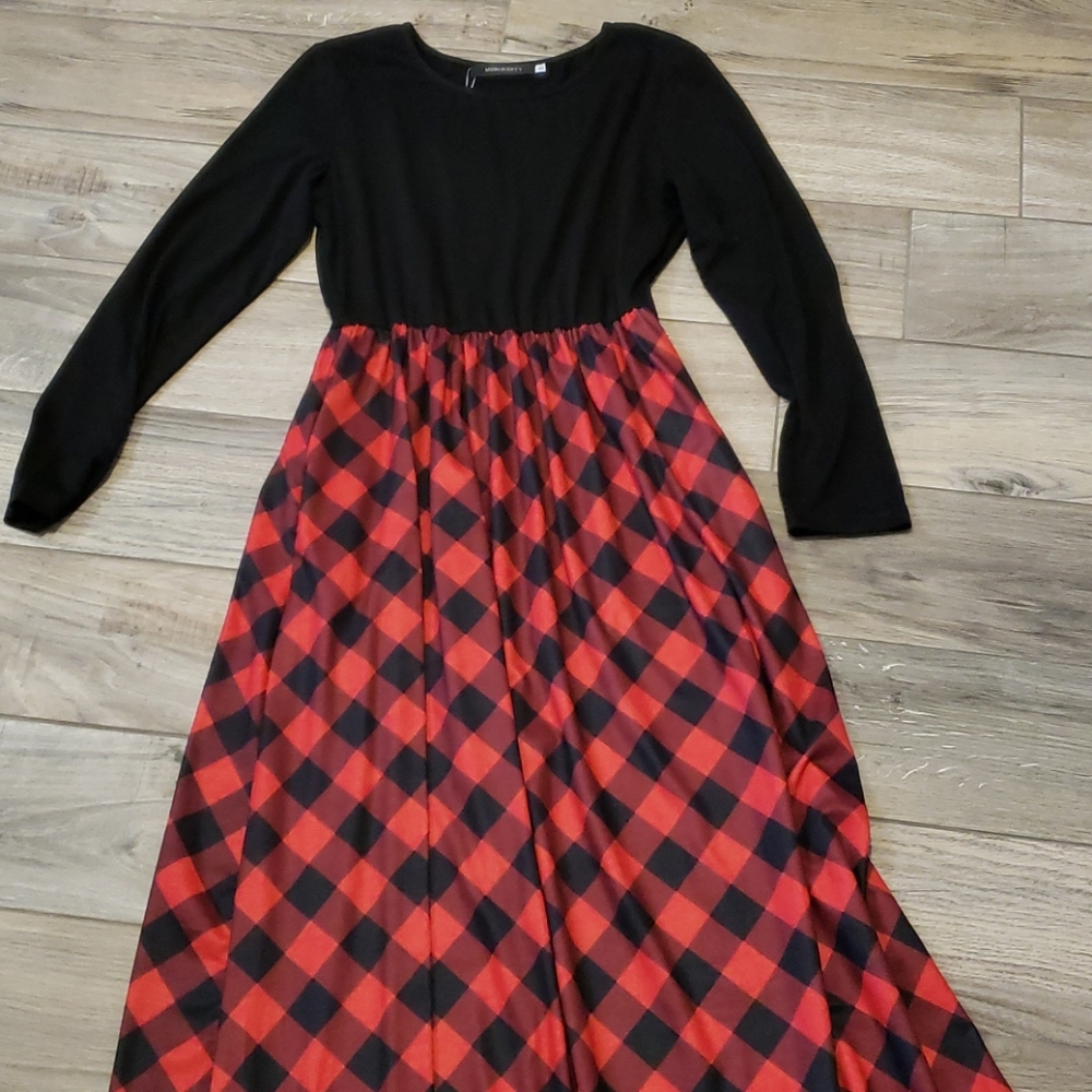 NWT buffalo plaid maxi dress